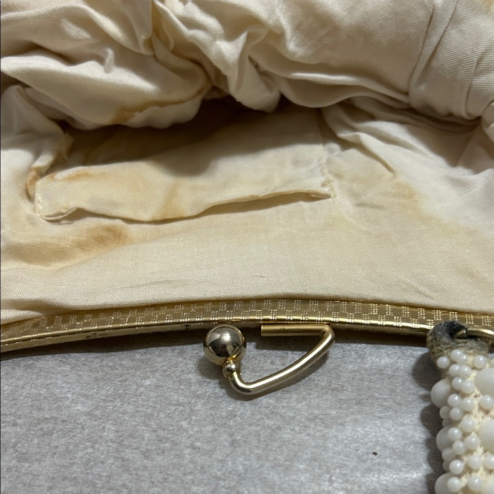 Ivory Beaded Top-Handle Evening Bag - Picture 11 of 12